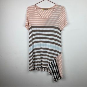 Anthro Little Yellow Button Handkerchief Hem Top M